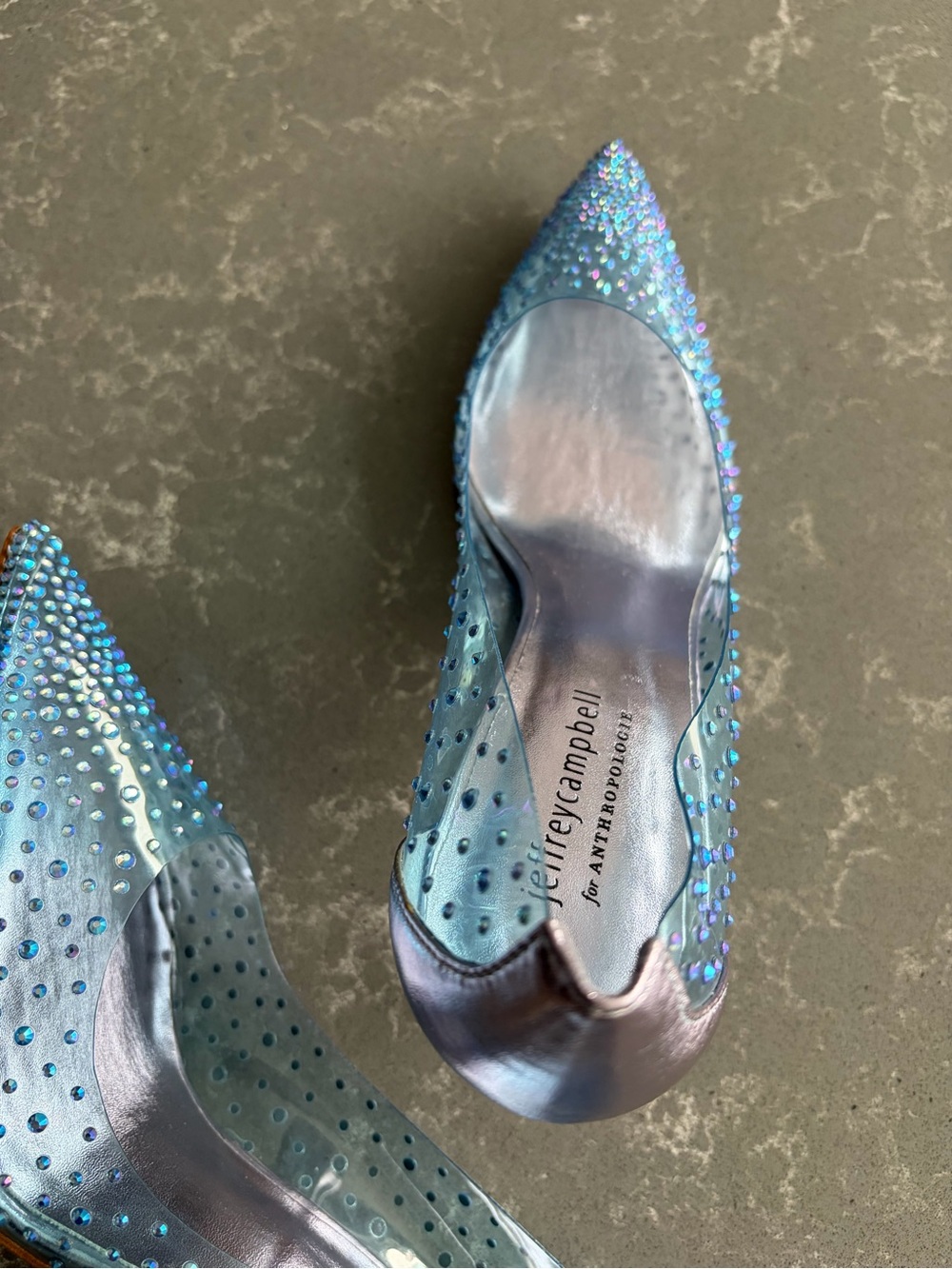 Jeffrey Campbell for Anthropologie Light Blue Crystal-Studded Pointed Pumps, 10 - Picture 5 of 9